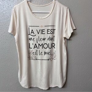 Grace & Lace Cream Relaxed Short Sleeve Graphic Tee